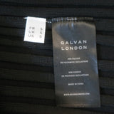 Galvan London Rhea Midi Lounge Dress Black Slinky Ribbed Knit Size Small NEW