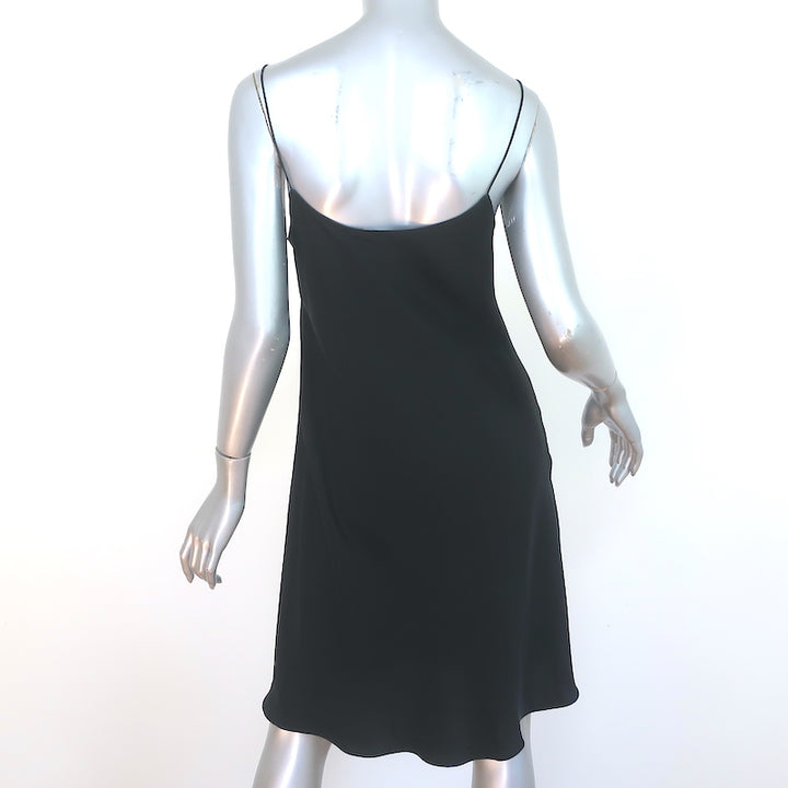 Helmut Lang Short Slip Dress Black Washed Cupro Size Small NEW