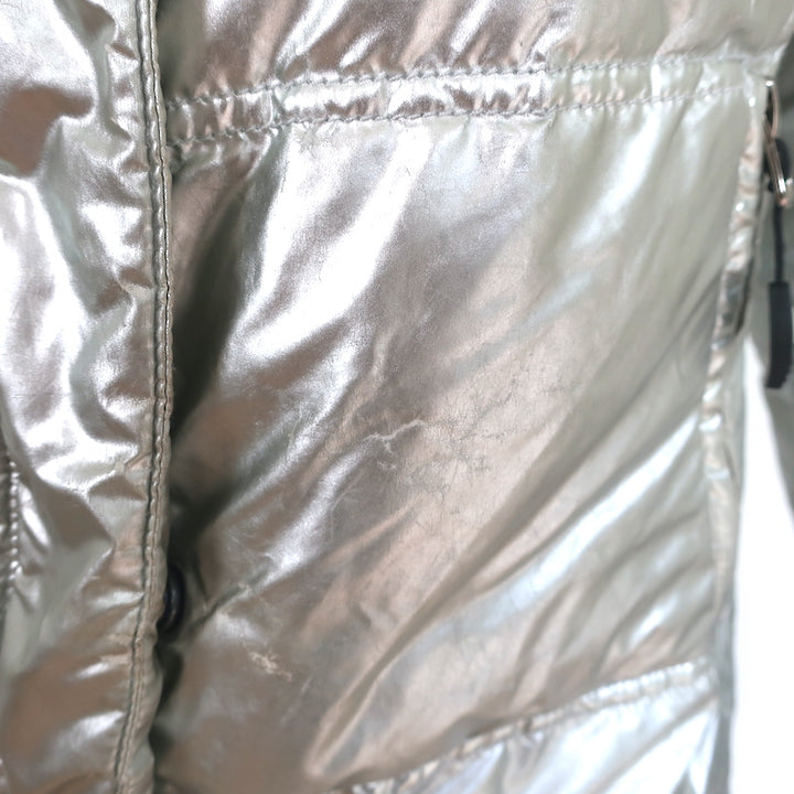 Jet Set Hooded Down Puffer Jacket Silver Size 1