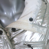Jet Set Hooded Down Puffer Jacket Silver Size 1