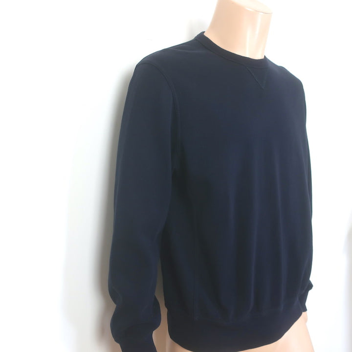 Brunello Cucinelli Crewneck Sweatshirt Navy Cotton-Silk Size Large