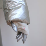 Jet Set Hooded Down Puffer Jacket Silver Size 1