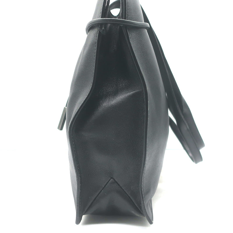 Vintage Gucci Drawstring Tote Black Leather Small Shoulder Bag