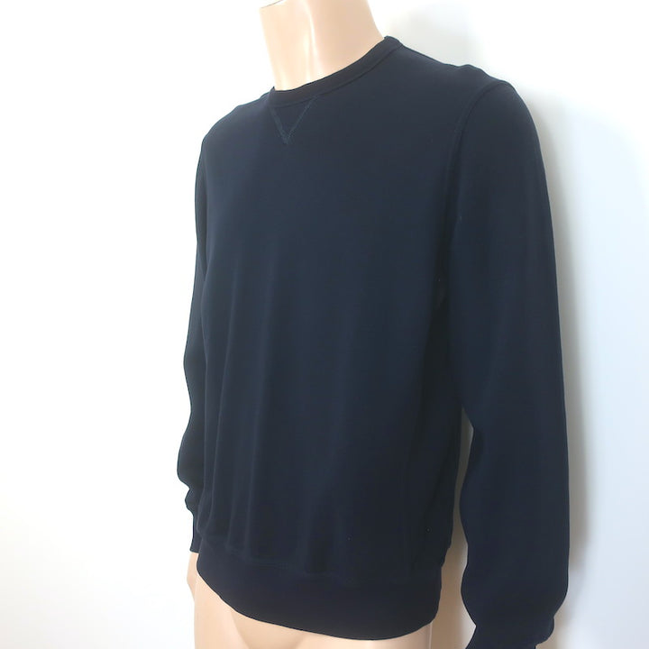 Brunello Cucinelli Crewneck Sweatshirt Navy Cotton-Silk Size Large