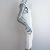 Ralph Lauren Black Label Sleeveless Sheath Dress Cream Ribbed Knit Size Medium