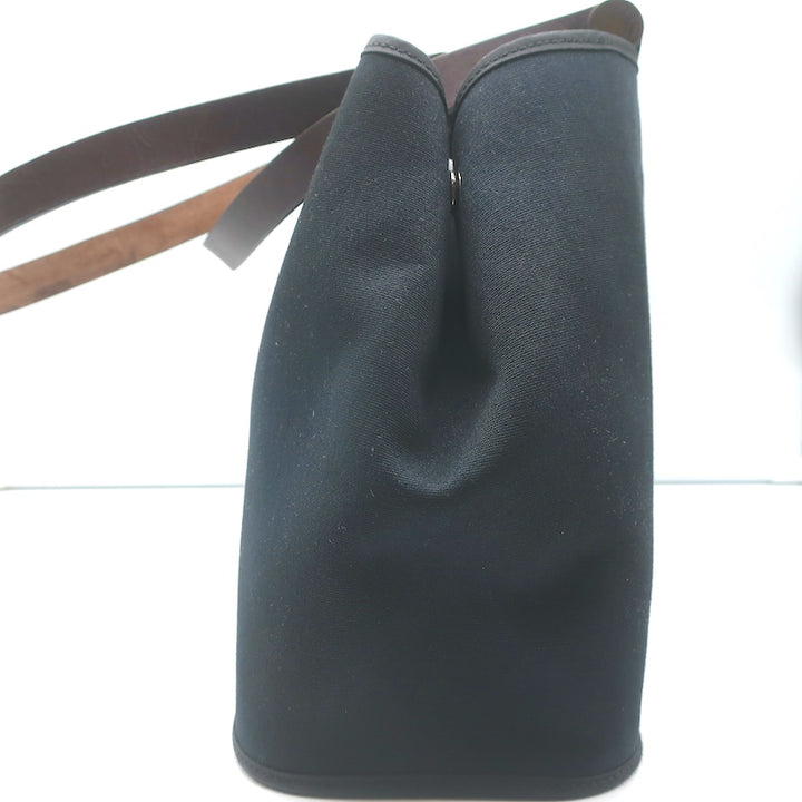 Hermes Cabag Elan Tote Black Canvas Medium Shoulder Bag