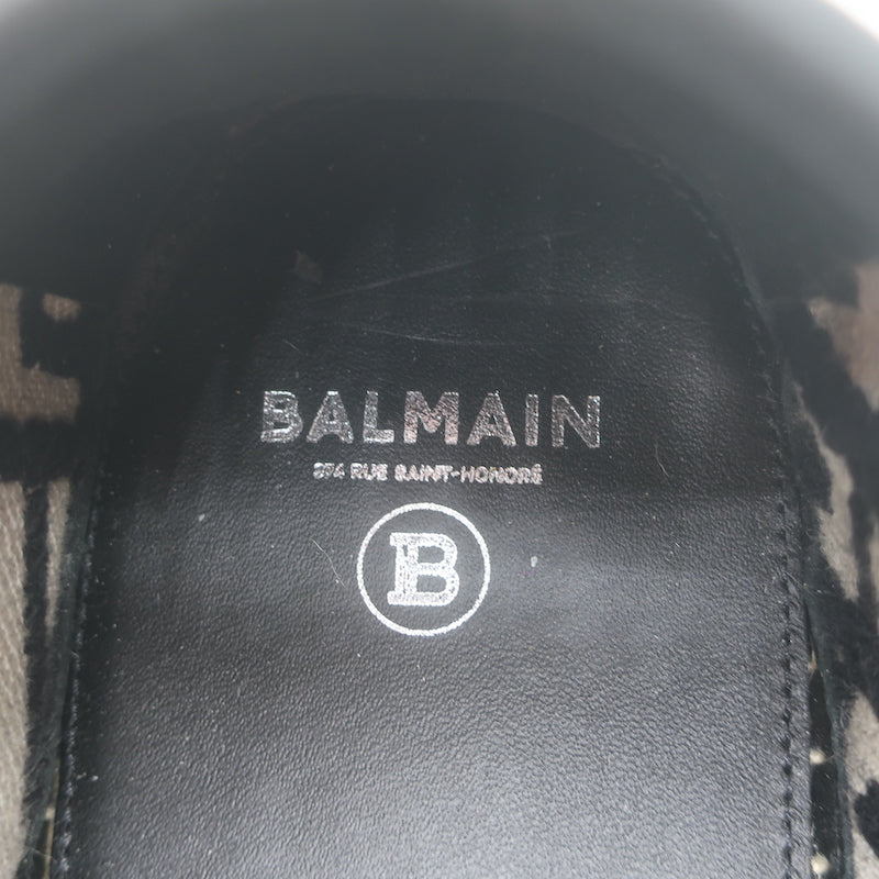 Balmain Alex Platform Espadrilles Black PB Labyrinth Monogram Canvas Size 42 NEW