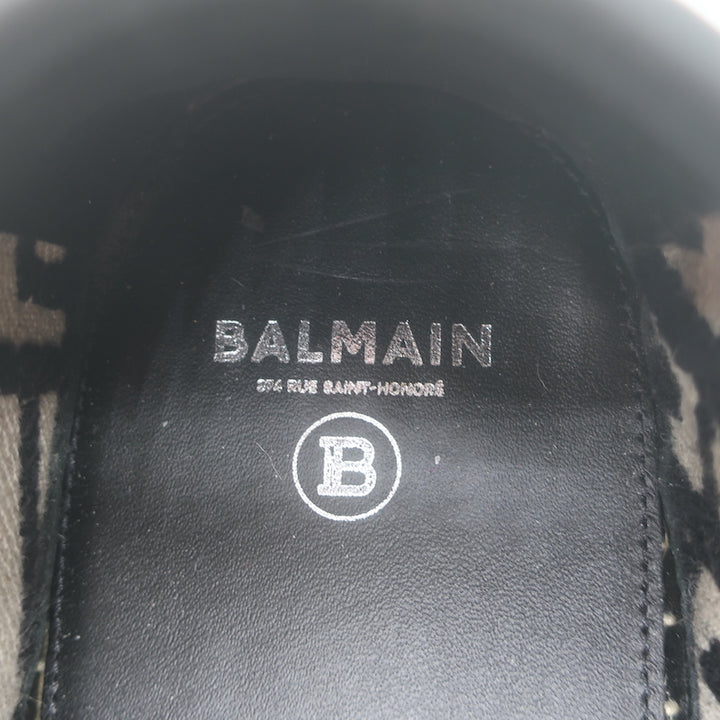 Balmain Alex Platform Espadrilles Black PB Labyrinth Monogram Canvas Size 42 NEW