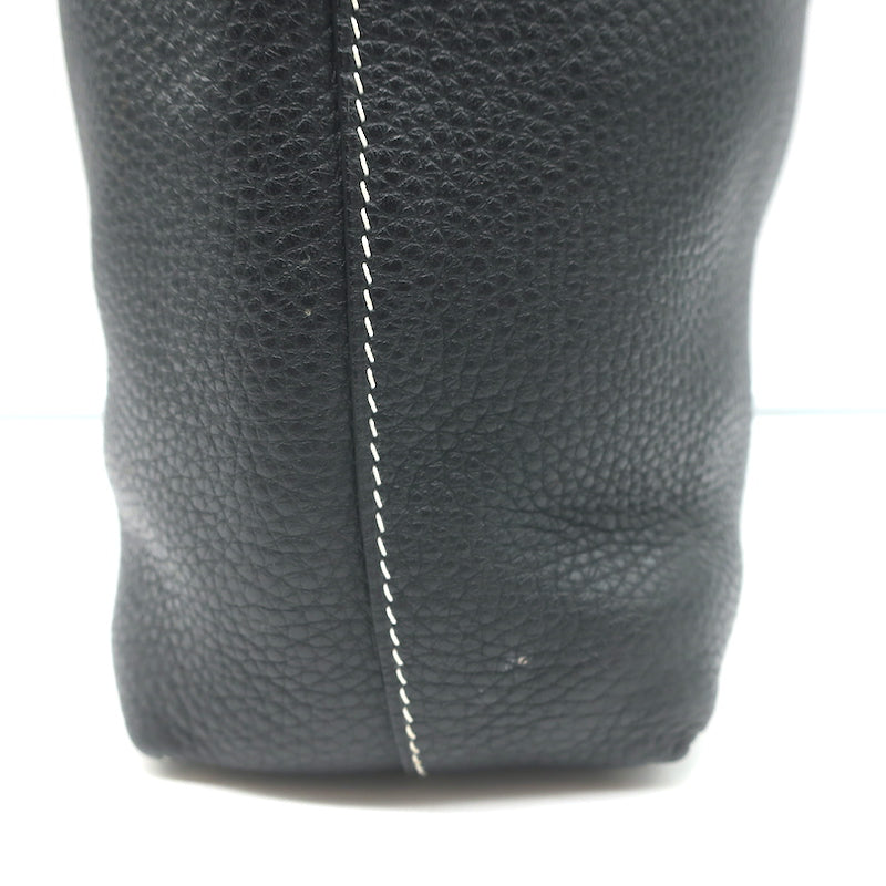 Hermes Sac Double Sens 32 Reversible Tote Black &amp; Orange Clemence Leather