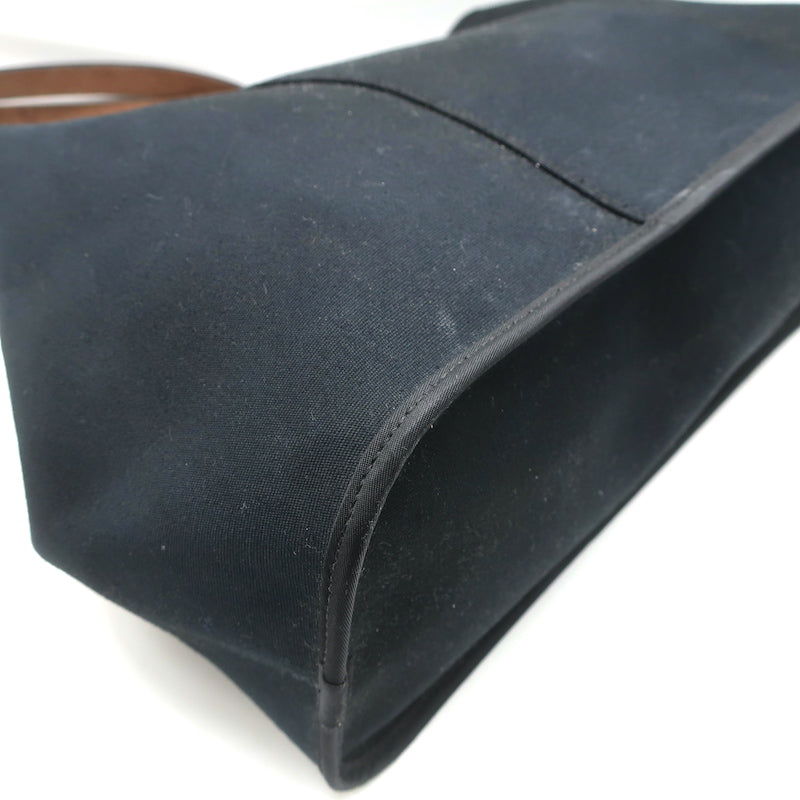 Hermes Cabag Elan Tote Black Canvas Medium Shoulder Bag