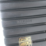 Balmain Alex Platform Espadrilles Black PB Labyrinth Monogram Canvas Size 42 NEW