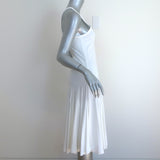 Ralph Lauren Black Label Tank Dress White Mesh-Inset Cotton Jersey Size Small