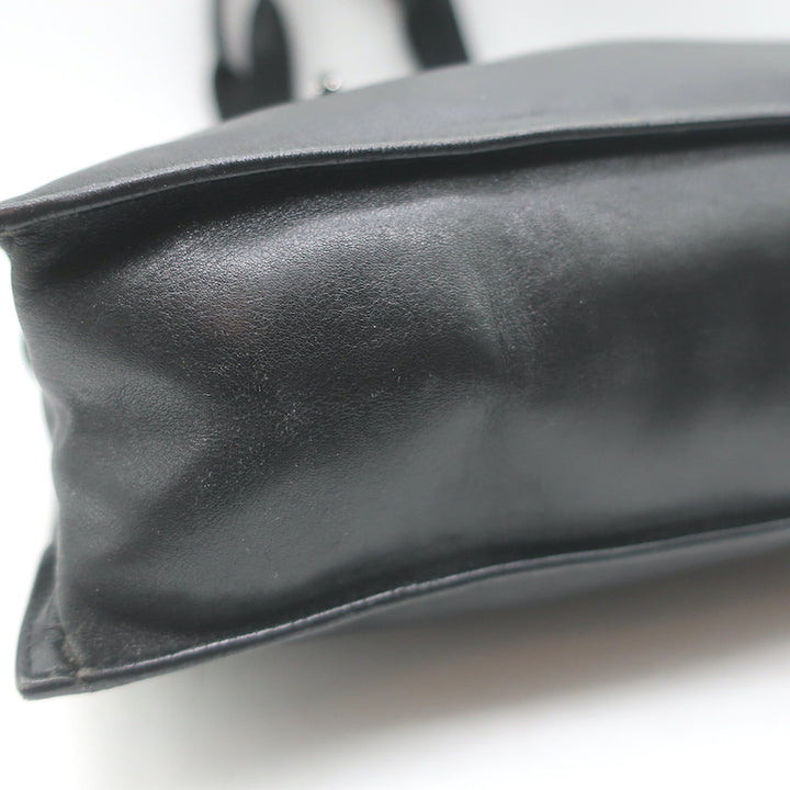 Vintage Gucci Drawstring Tote Black Leather Small Shoulder Bag