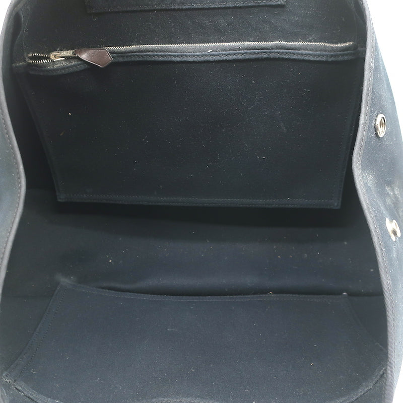 Hermes Cabag Elan Tote Black Canvas Medium Shoulder Bag