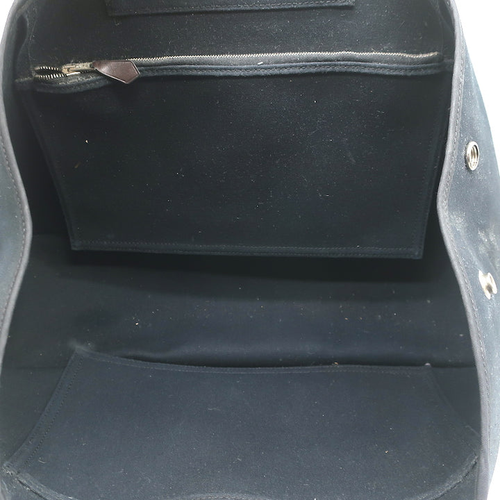 Hermes Cabag Elan Tote Black Canvas Medium Shoulder Bag