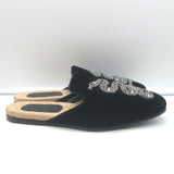 Gucci Lawrence Crystal Snake-Embroidered Slipper Mules Black Velvet Size 8