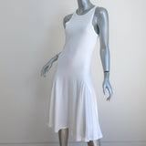 Ralph Lauren Black Label Tank Dress White Mesh-Inset Cotton Jersey Size Small