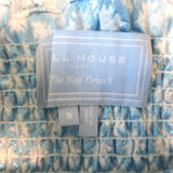 Hill House Home The Ellie Nap Dress Blue Metallic Snowflake Brocade Size Small