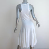 Ralph Lauren Black Label Tank Dress White Mesh-Inset Cotton Jersey Size Small