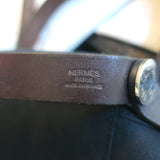 Hermes Cabag Elan Tote Black Canvas Medium Shoulder Bag