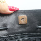 Vintage Gucci Drawstring Tote Black Leather Small Shoulder Bag