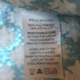 Hill House Home The Ellie Nap Dress Blue Metallic Snowflake Brocade Size Small