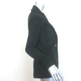 Minnie Rose Knit Boyfriend Blazer Black Cotton-Blend Size Extra Small