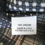 MISA Isabel Ruffled Mini Wrap Dress Black/Ecru Plaid Size Large