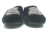 Gucci Lawrence Crystal Snake-Embroidered Slipper Mules Black Velvet Size 8