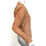 Helmut Lang Distressed Leather Button-Front Jacket Brown Size Small