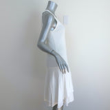 Ralph Lauren Black Label Drop Waist Tank Dress White Ribbed Jersey Size Medium