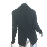 Minnie Rose Knit Boyfriend Blazer Black Cotton-Blend Size Extra Small