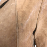 Helmut Lang Distressed Leather Button-Front Jacket Brown Size Small