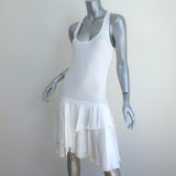 Ralph Lauren Black Label Drop Waist Tank Dress White Ribbed Jersey Size Medium