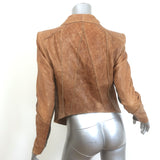 Helmut Lang Distressed Leather Button-Front Jacket Brown Size Small
