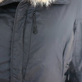 Ralph Lauren Blue Label Coyote Fur-Collar Parka Black Size Medium Zip-Up Jacket