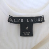 Ralph Lauren Black Label Drop Waist Tank Dress White Ribbed Jersey Size Medium