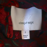 Cinq a Sept Riva Tiered Mini Dress Red Stargazer Lilies Print Chiffon Size 2