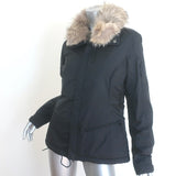 Ralph Lauren Blue Label Coyote Fur-Collar Parka Black Size Medium Zip-Up Jacket