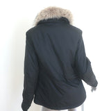 Ralph Lauren Blue Label Coyote Fur-Collar Parka Black Size Medium Zip-Up Jacket
