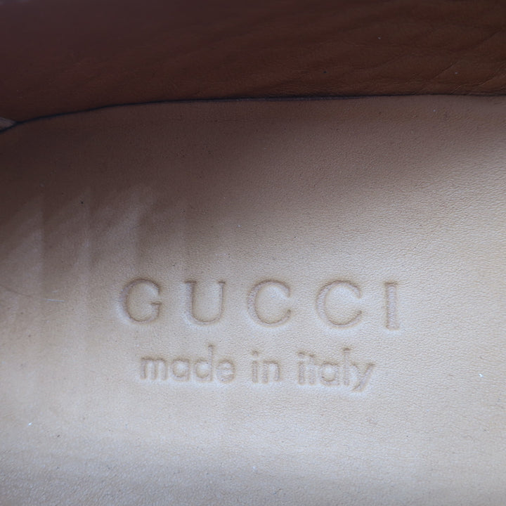 Gucci Kaveh GG Supreme Tassel Loafers Beige Canvas &amp; Black Leather Size 7.5/ US 10.5 NEW