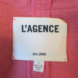 L'Agence Keaton Fringe Tweed Jacket Coral Pink Cotton-Blend Size 2