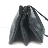 Celine Large Trio Crossbody Bag Black Leather