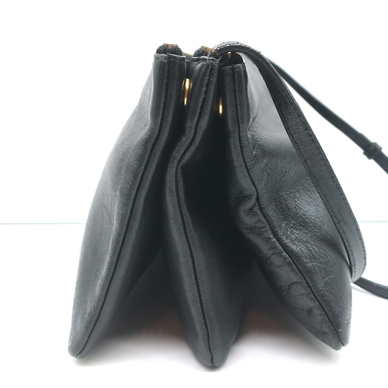 Celine Large Trio Crossbody Bag Black Leather – Celebrity Owned