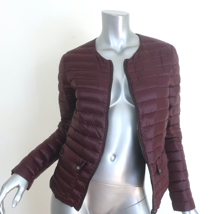 Polo Ralph Lauren Full-Zip Down Puffer Jacket Wine Size Small