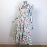 Hill House Home The Ellie Nap Dress White Floral Print Cotton Size Small