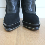 Christian Dior Intrigante Over the Knee Boots Black Suede & Leather Size 39