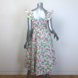 Hill House Home The Ellie Nap Dress White Floral Print Cotton Size Small