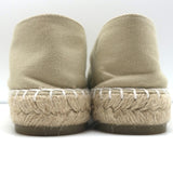 Chanel Biarritz CC Embroidered Espadrilles Beige Quilted Canvas Size 38