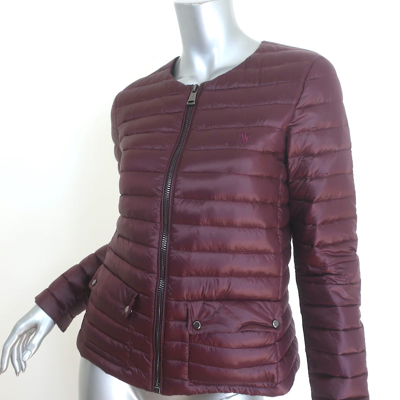 Polo Ralph Lauren Full-Zip Down Puffer Jacket Wine Size Small